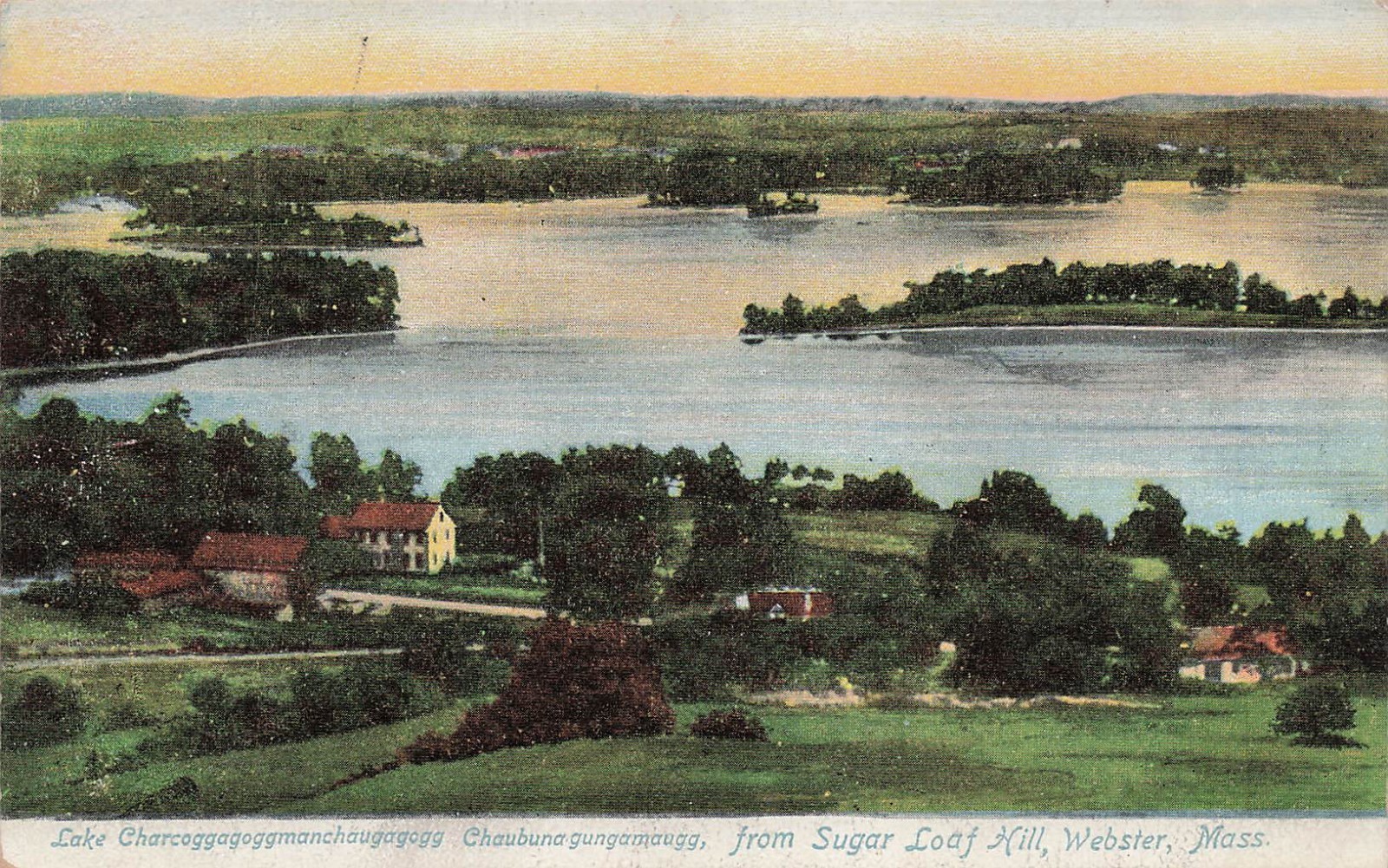 Webster MA Massachusetts Lake Vtg Postcard K26