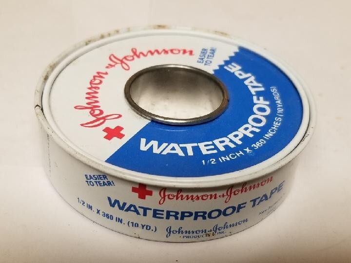 Vintage Johnson & Johnson Metal Waterproof Tape Tin