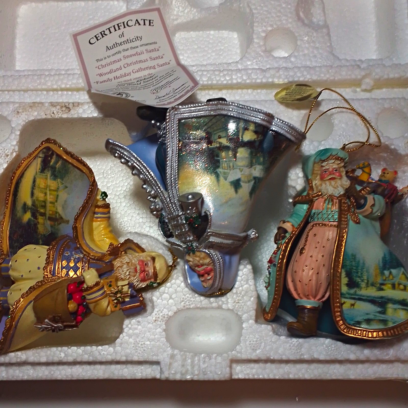 The Ashton-Drake Galleries Old World Santas Ornaments Set of 3 COA