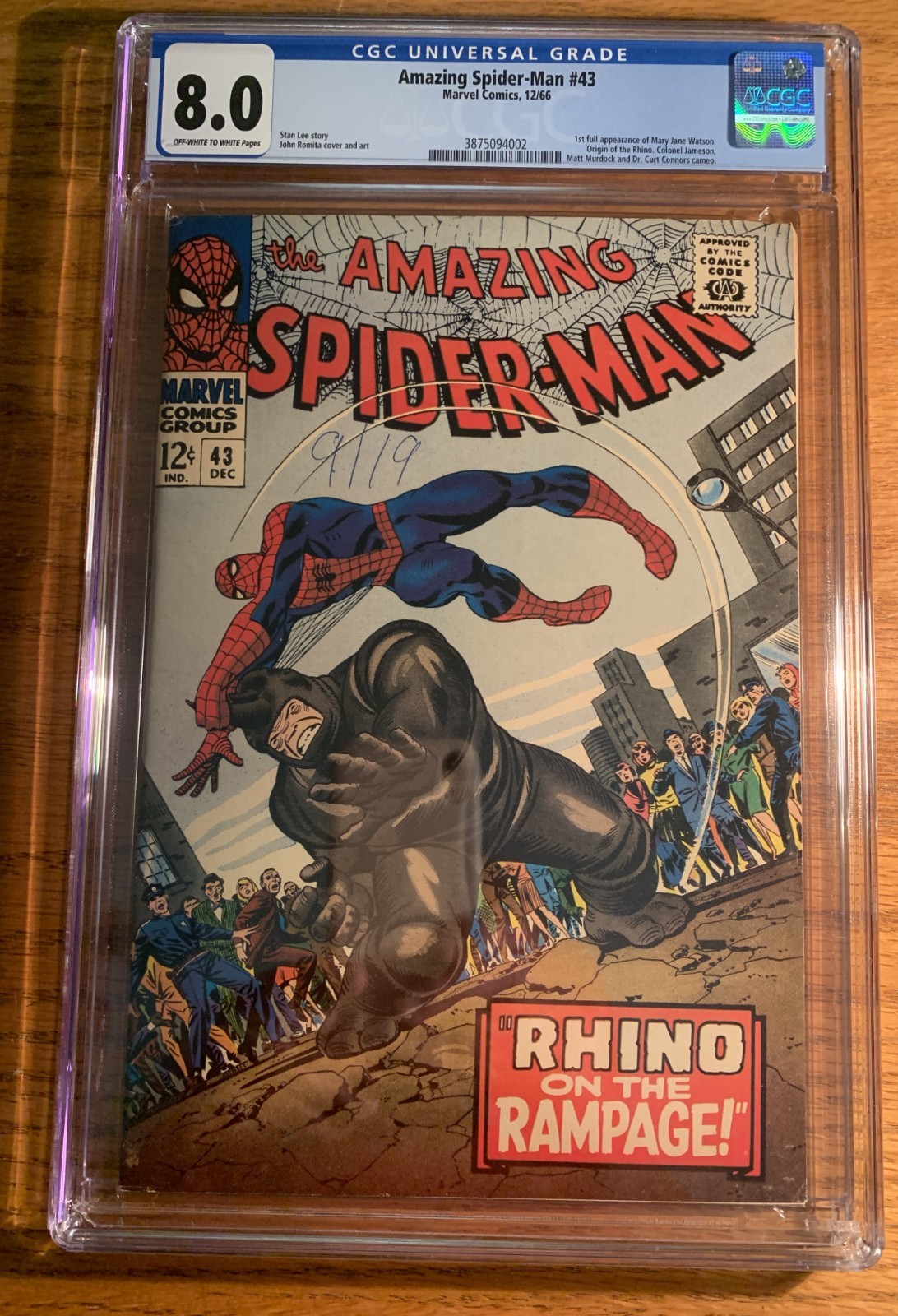 Amazing Spider-Man # 43 (1966) CGC Universal 8.0 OFF-WHITE TO WHITE Pages