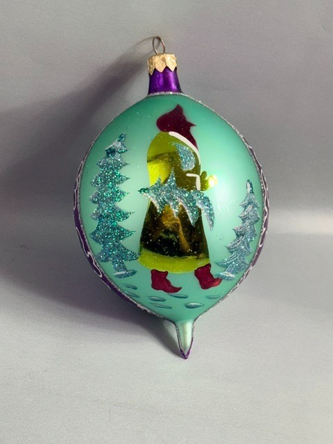Vintage Christopher Radko Christmas Ornament Glass Figurine SIGNED Santa Ball 2