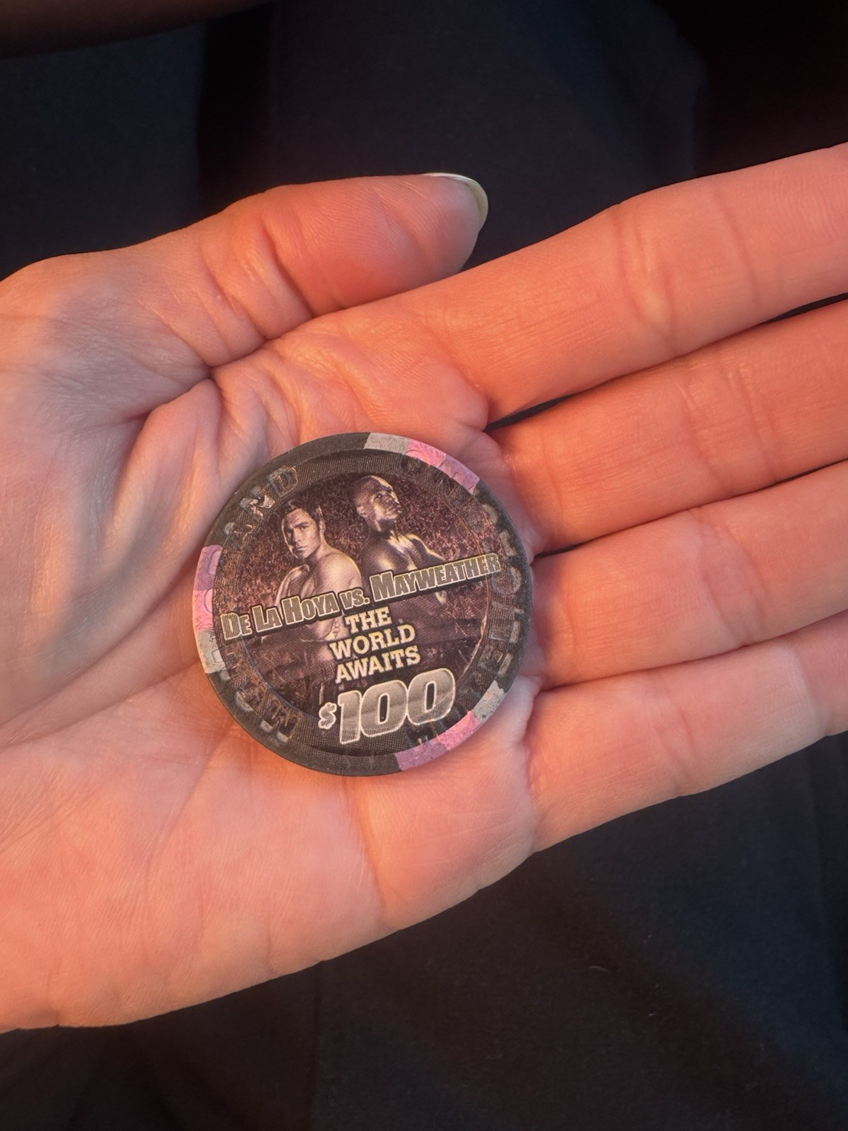 MGM Grand Casino $100 Casino Chip Las Vegas De La Hoya Vs Mayweather 