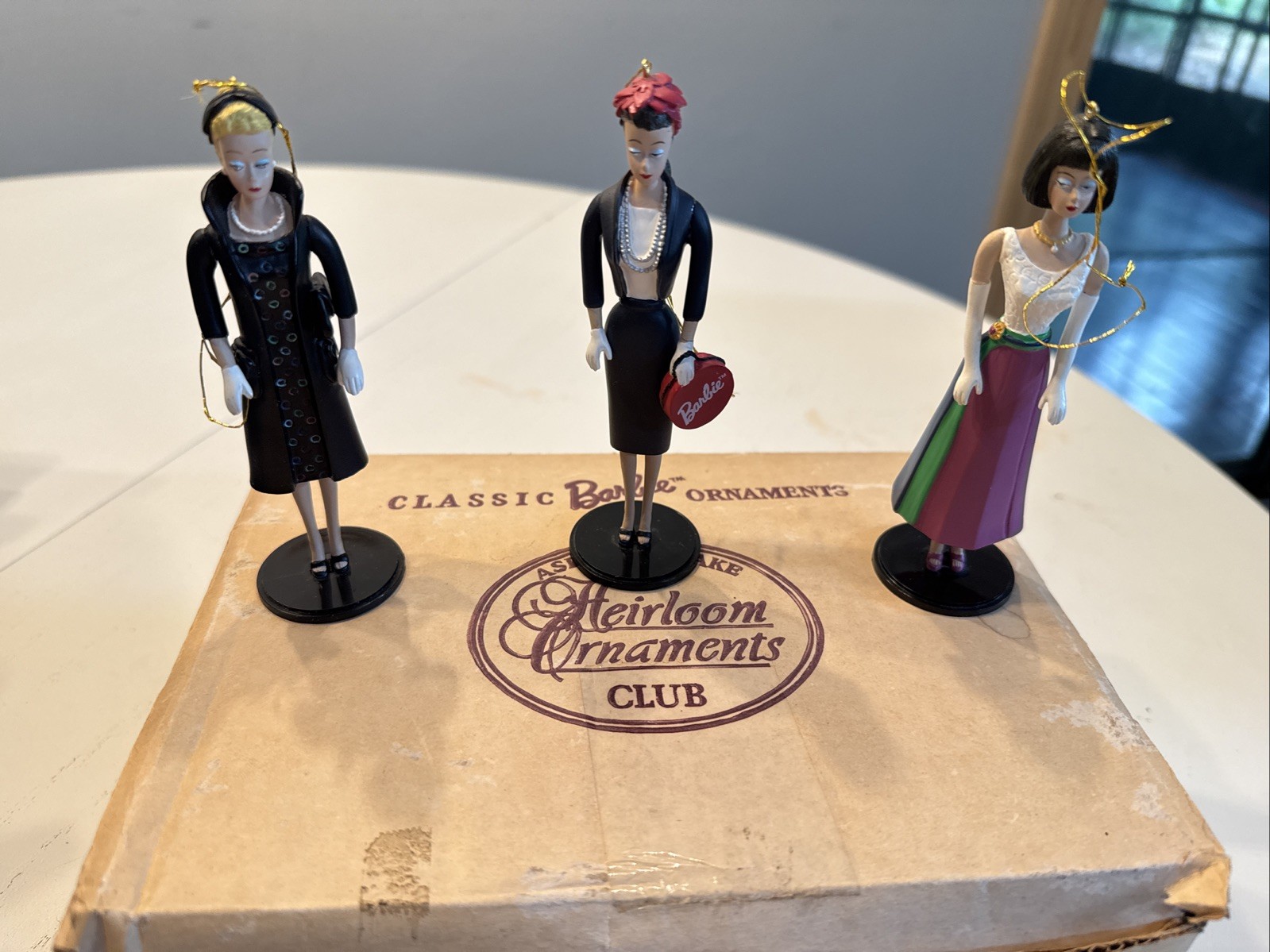 1995 Ashton Drake Classic Barbie 3-pc Ornament Set Heirloom Ornament Club #93623 1995 Ashton Drake Classic Barbie 3-pc Ornament Set Heirloom Ornament Club #93623