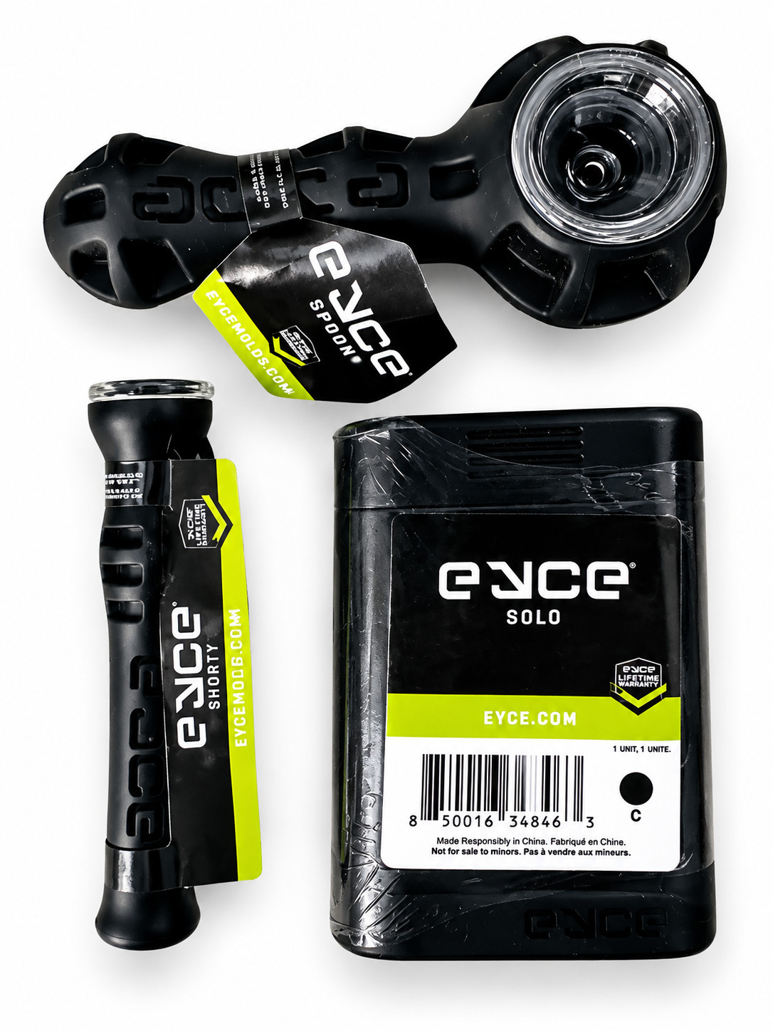 NEW EYCE Black Silicone Spoon Pipe Solo Shorty 3 Piece Set - TRAVEL NEW EYCE Black Silicone Spoon Pipe Solo Shorty 3 Piece Set - TRAVEL