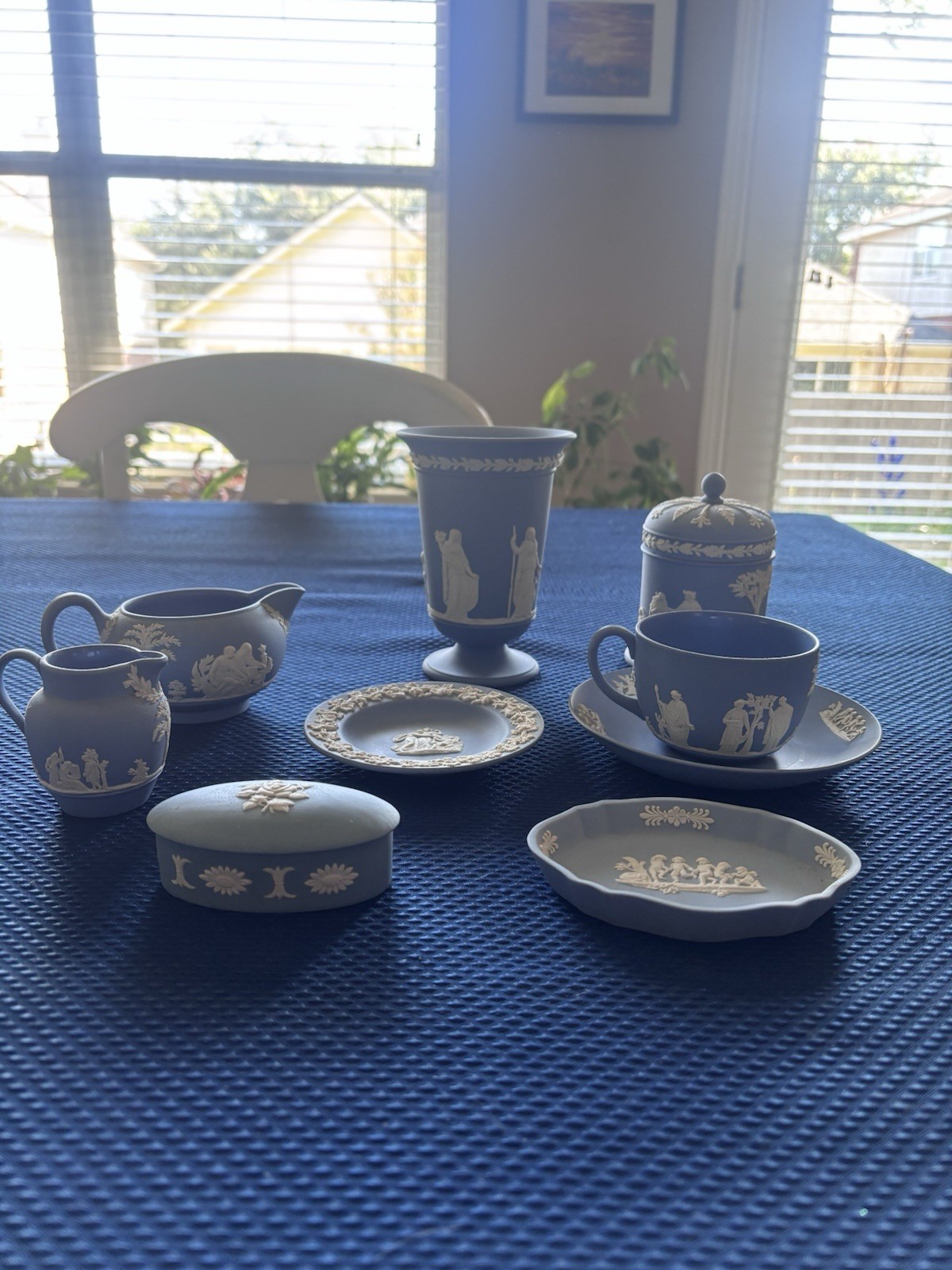 Full Set Wedgwood Jasperware Blue Jasper Zero chips / cracks