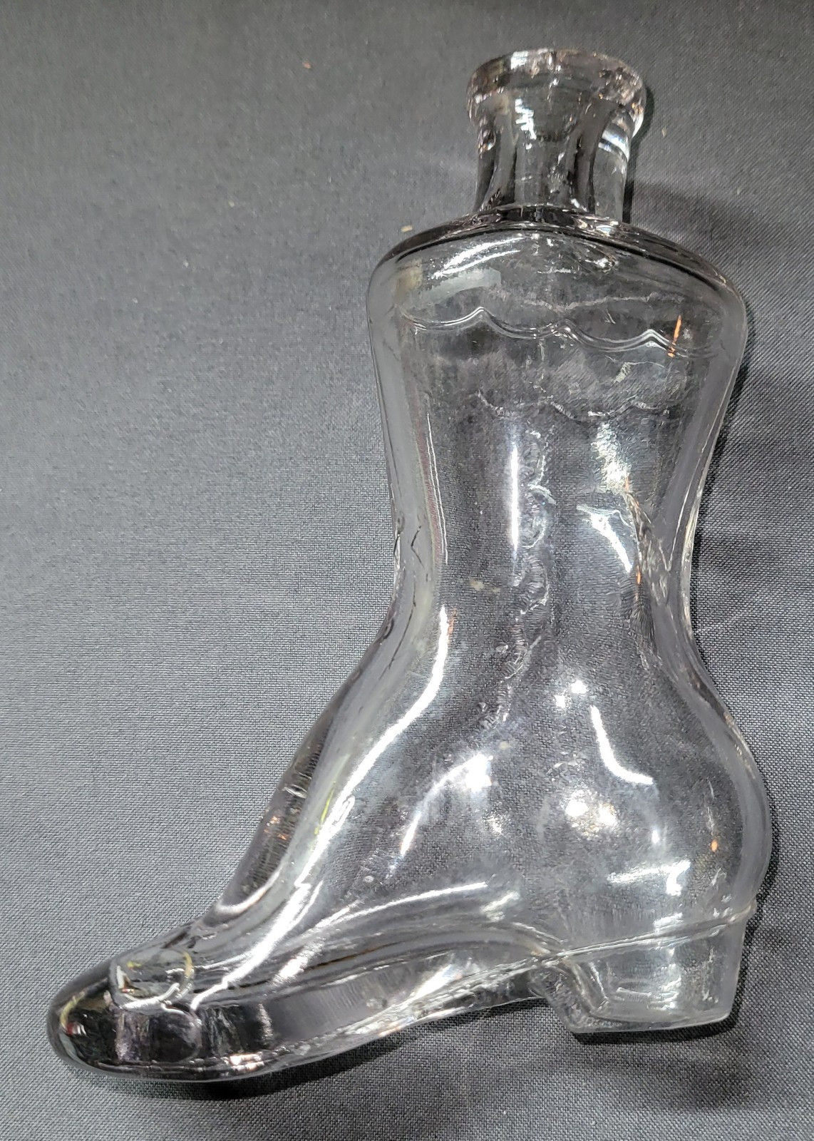 Antique Shoe Boot Shaped Perfume Cologne Bottle Clear Glass Vintage Rare 1800's?