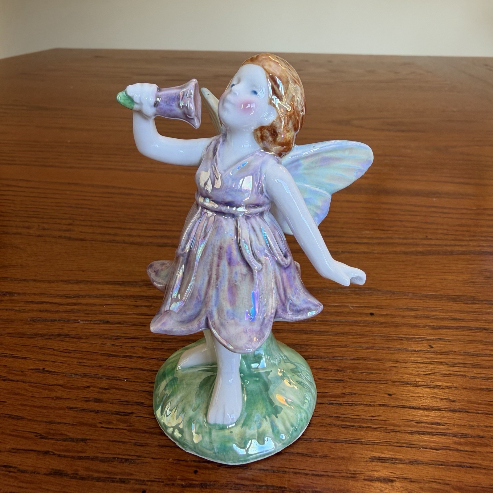 VTG Napcoware Iridescent Pastel Luster Fairy Pixie Figurine Purple #856 Japan