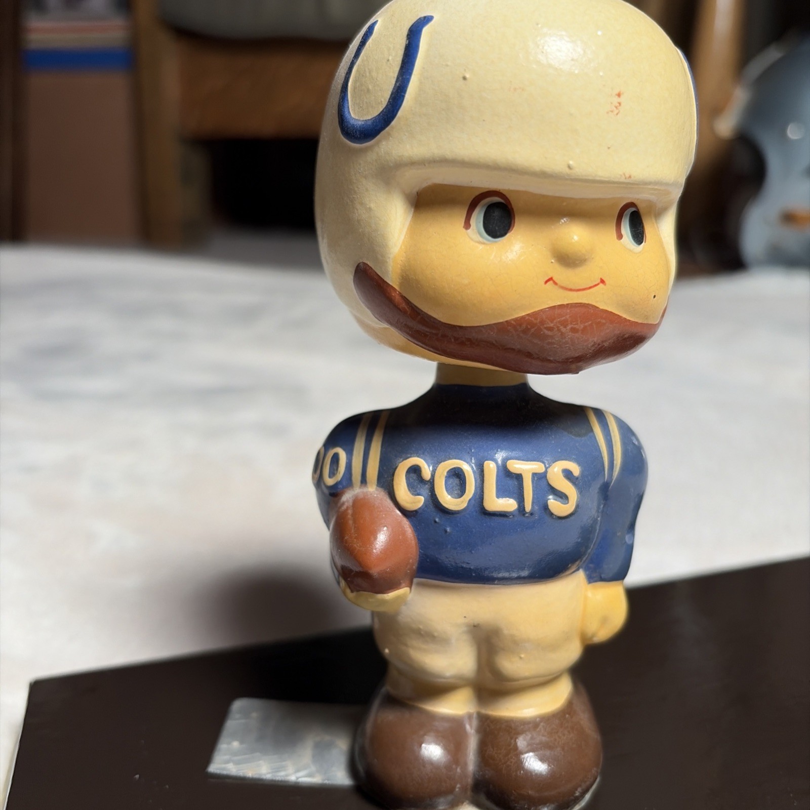 Vintage 1960s NFL Baltimore Colts Football Player Nodder Bobblehead -Very Clean