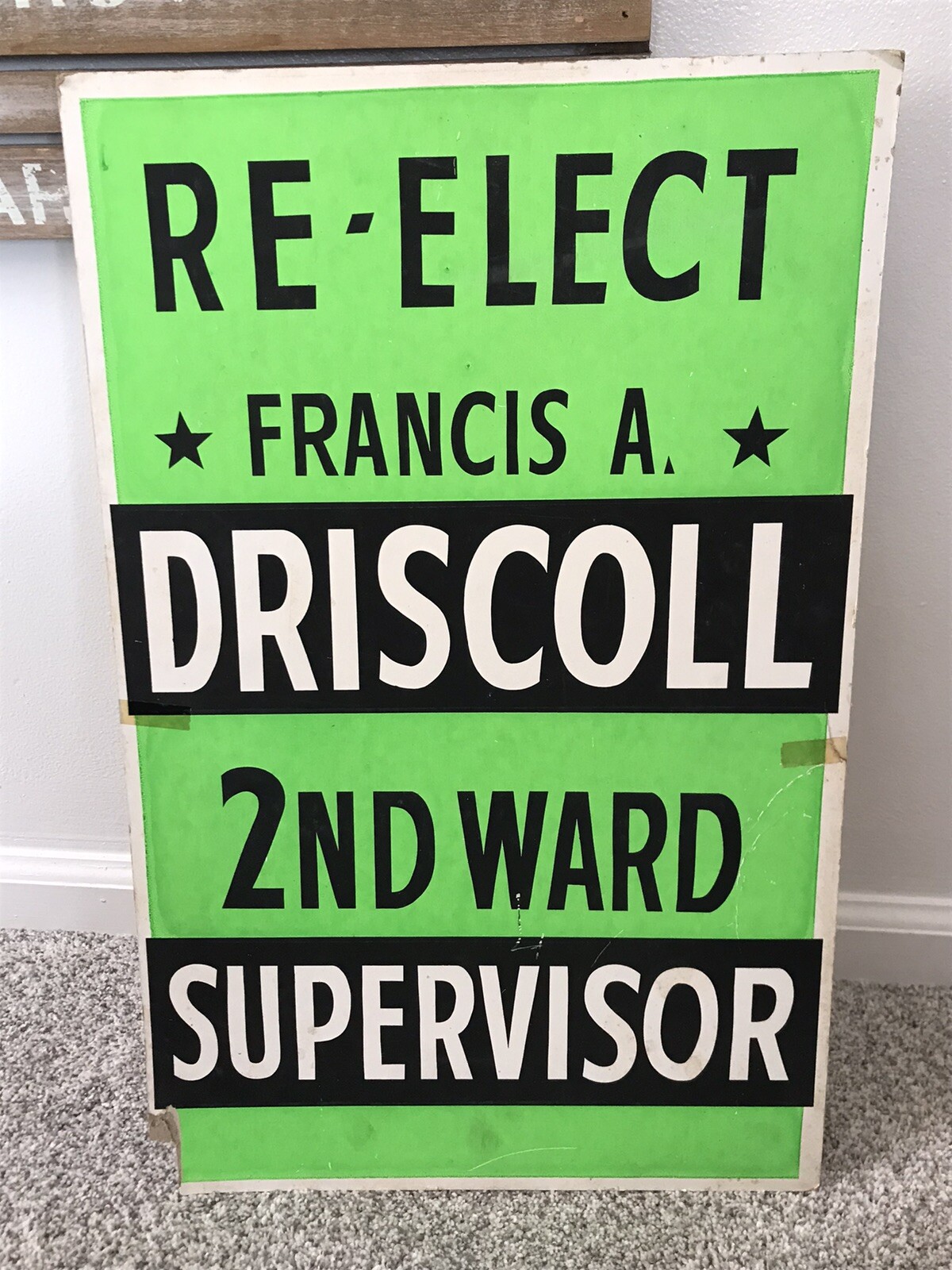 1940s POLITICAL Sign POSTER Tonawanda Ny Western Ny Buffalo Vtg Screen printed