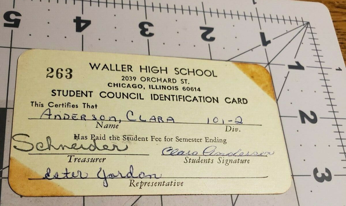Vintage Waller High School Student Council ID Badge - Chicago