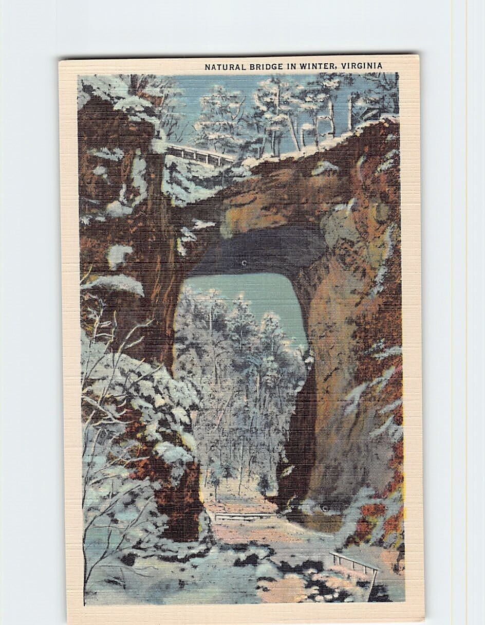 Postcard Natural Bridge In Winter, Natural Bridge, Virginia