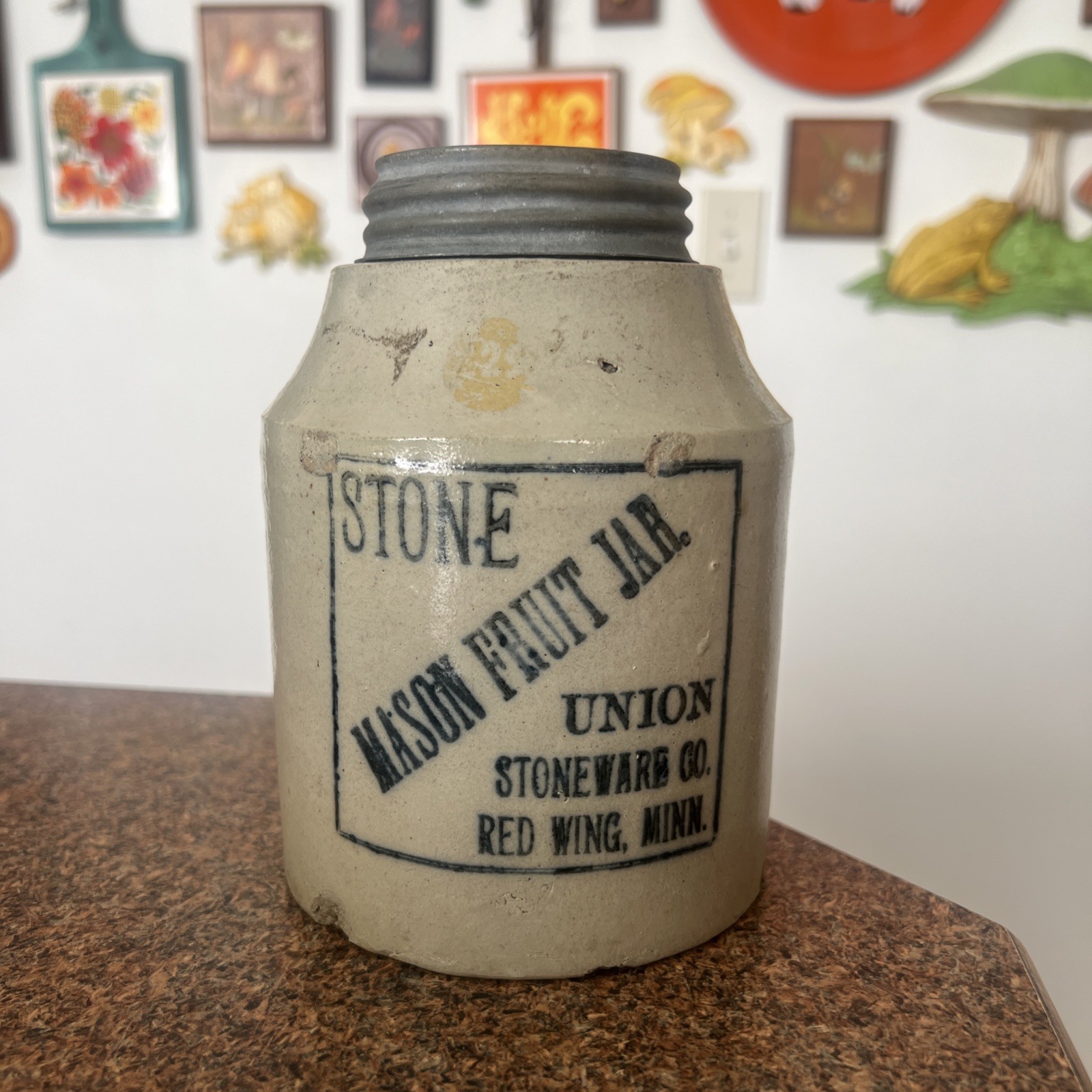 Antique Union Stoneware Co. Red Wing Small 6 Antique Union Stoneware Co. Red Wing Small 6