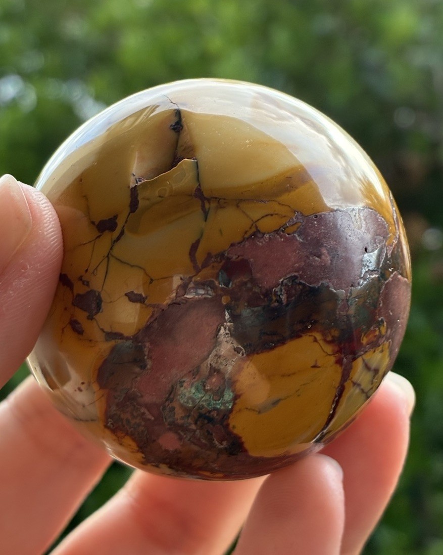 177g Natural Jasper Sphere- Yellow, Maroon, Cream Crystal Mineral Specimen 177g Natural Jasper Sphere- Yellow, Maroon, Cream Crystal Mineral Specimen