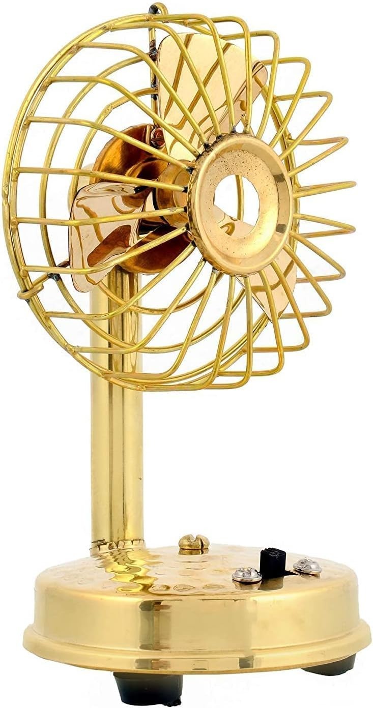 Vintage Nautical Polished Brass Collectible Working Table Fan With 3 Blades Vintage Nautical Polished Brass Collectible Working Table Fan With 3 Blades