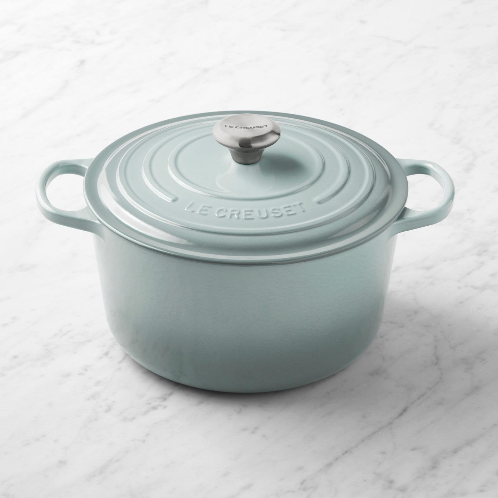 Le Creuset Signature Enameled Cast Iron Deep Round Oven, 6.5-Qt, Sea Salt
