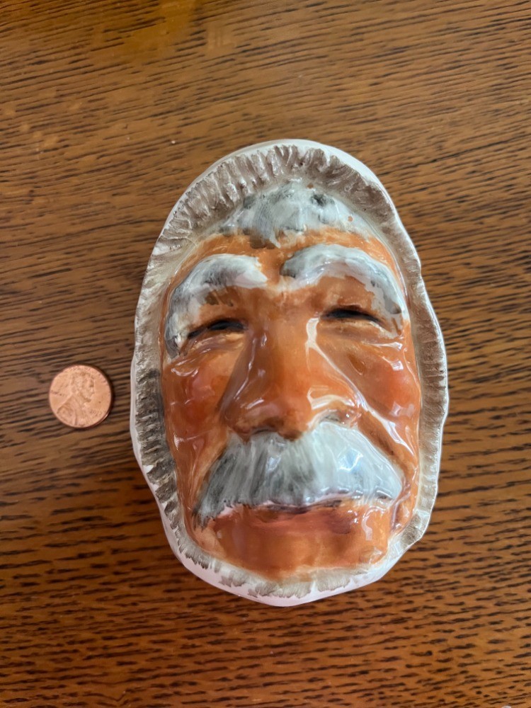 Rare Vintage 1960 C. Alan Johnson Signed Ceramic Eskimo Man Wall Pocket