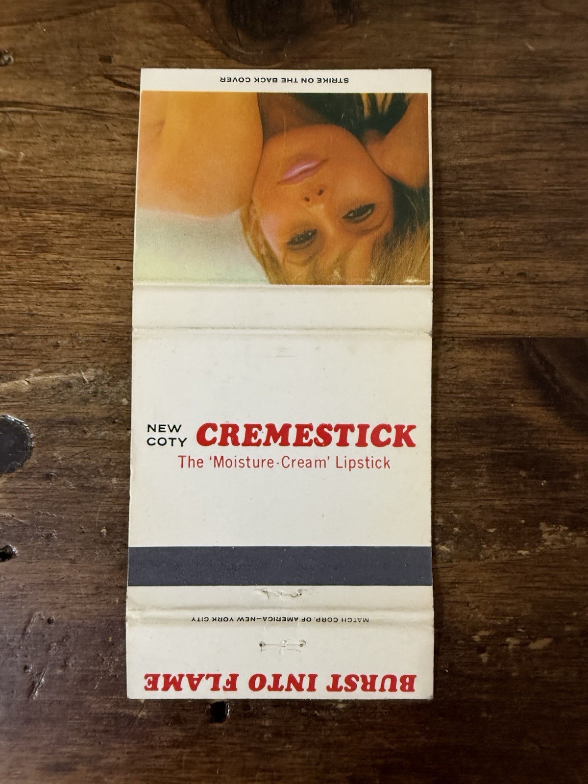 H1331 Cremestick Lipstick Pinup Girl Lucious Lips Vintage Matchbook Cover H1331 Cremestick Lipstick Pinup Girl Lucious Lips Vintage Matchbook Cover