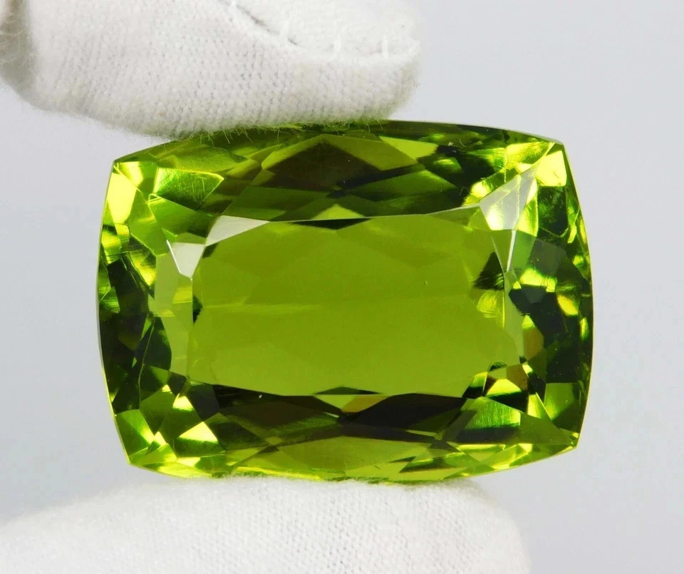 112.70 Carat Flawless Green Cushion Cut Certified Loose Gemstone