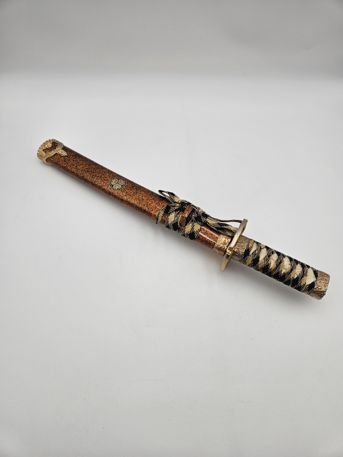 Vintage Mini Japanese Samurai Tanto Sword Taiwan 440 Stainless Orange (A)