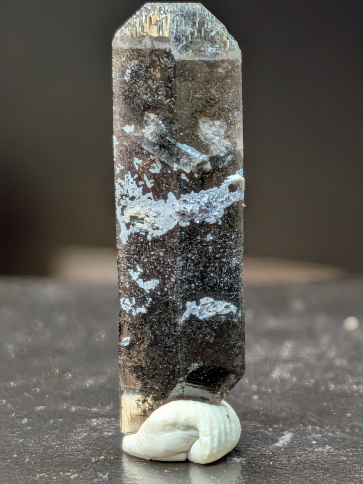 6.25 Ct Rare Black Topaz Terminated Point, Famed Location Jaub County Utah