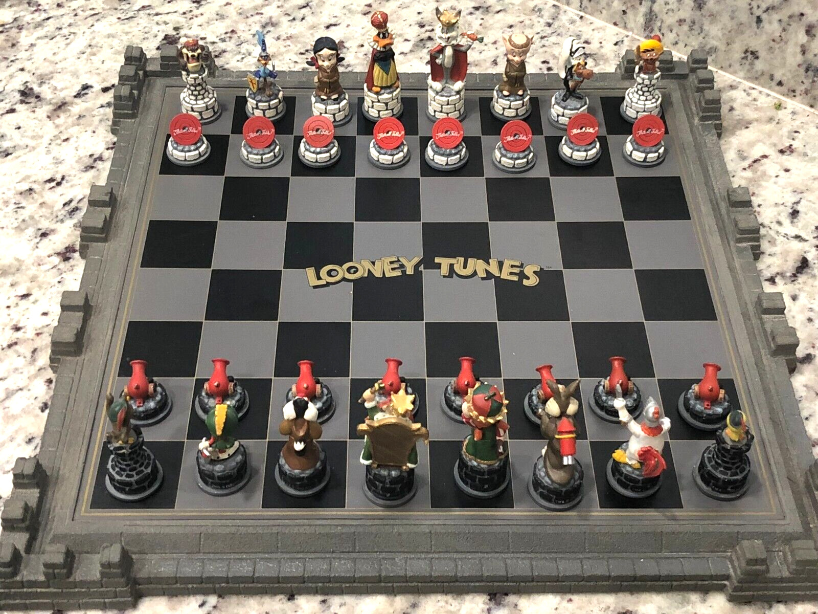 Rare 1990’s Franklin Mint “Looney Tunes” Chess Set With Character Pieces
