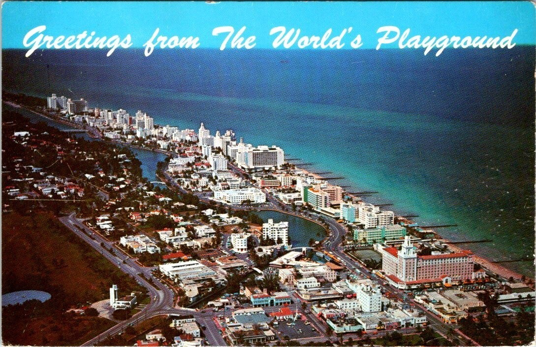 1965, Greetings from World\'s Playground, MIAMI BEACH, Florida Postcard - Koppel