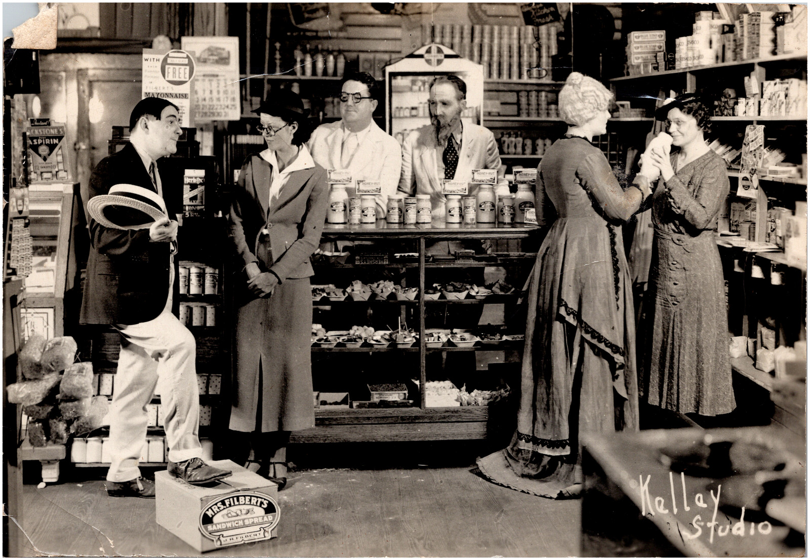 Drug Store Scene in Hagerstown Maryland Kelley Studio 1930s Antique Photo