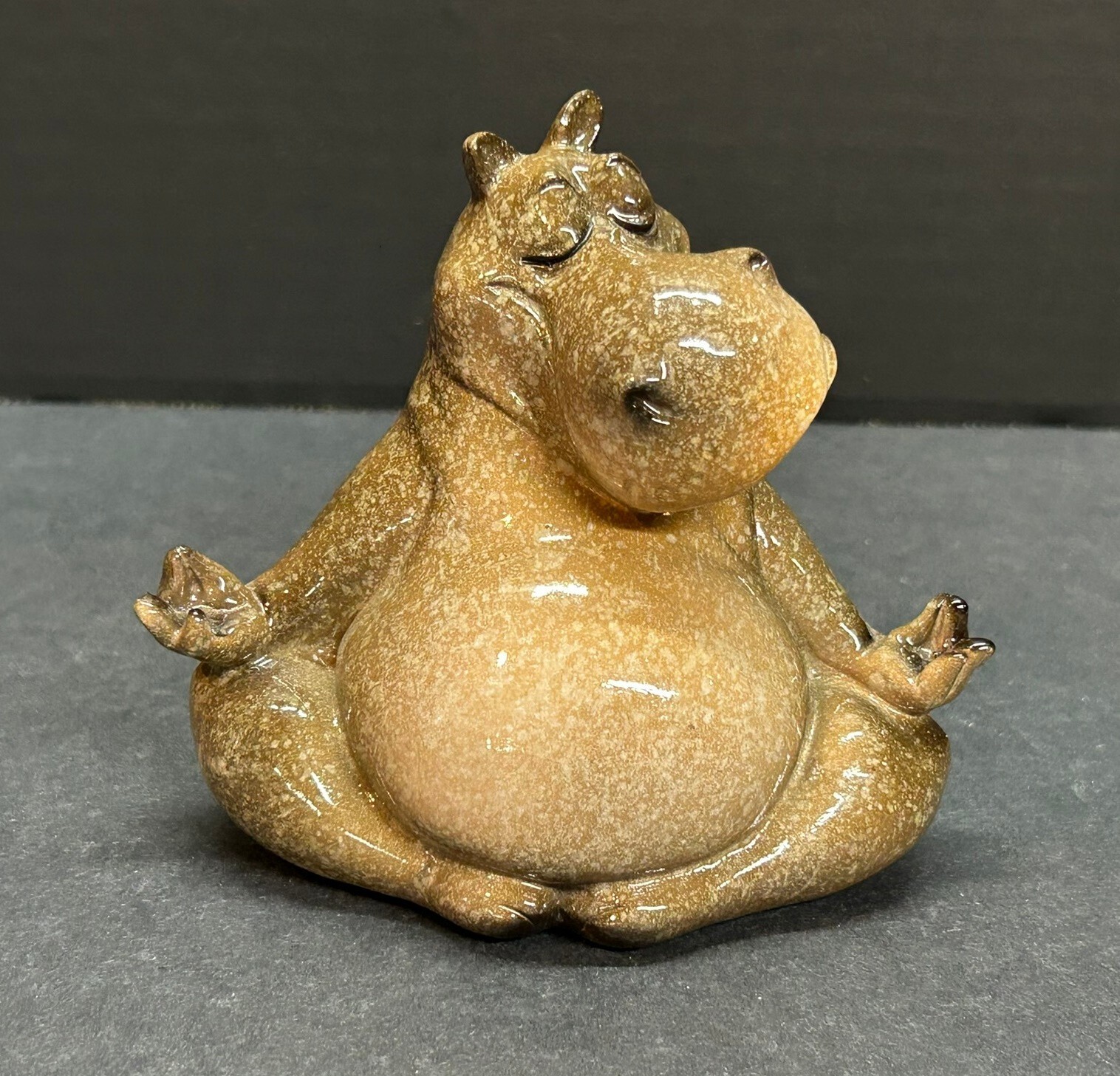 Seated Yogi Hippo Meditating Figurine Gift Hippo Yoga Zen Ceramic Seated Yogi Hippo Meditating Figurine Gift Hippo Yoga Zen Ceramic