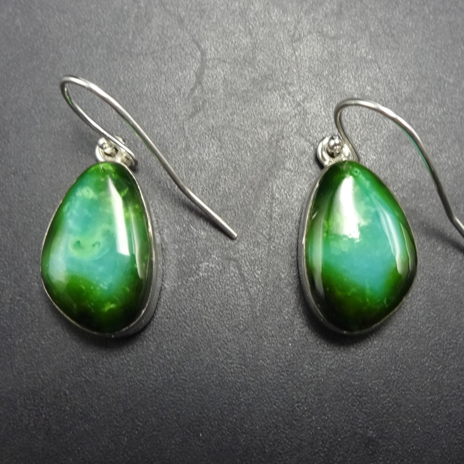 Sweet NAVAJO Sonoran Gold TURQUOISE Sterling Silver EARRINGS Drop Pierced
