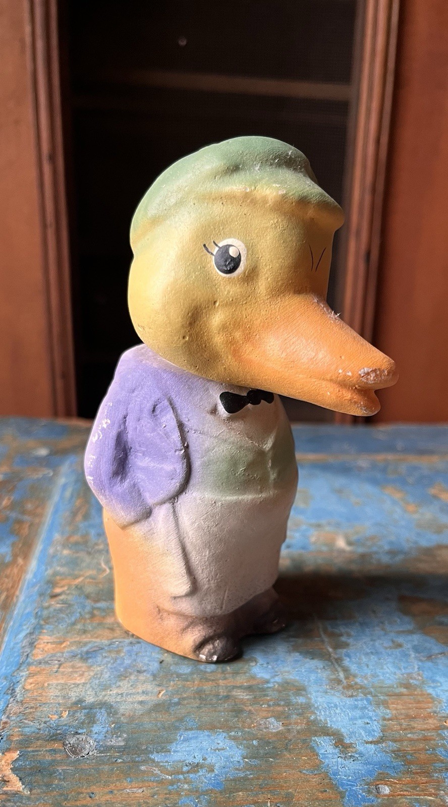 Nice Vintage Composition Easter Duck Candy Container Holiday 