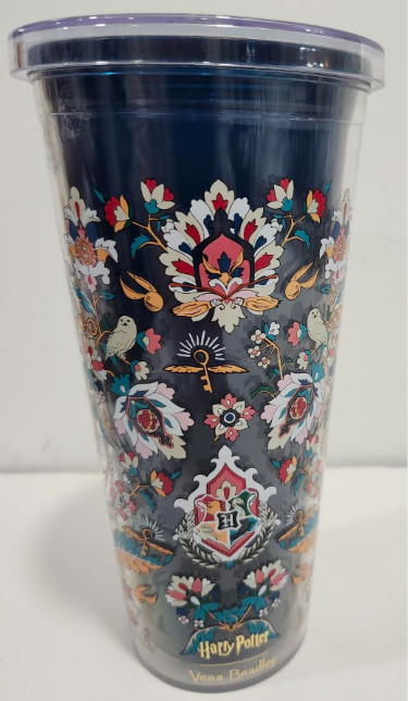 Vera Bradley Harry Potter Home Heritage Tumbler Cup Lid 24oz Navy No Straw