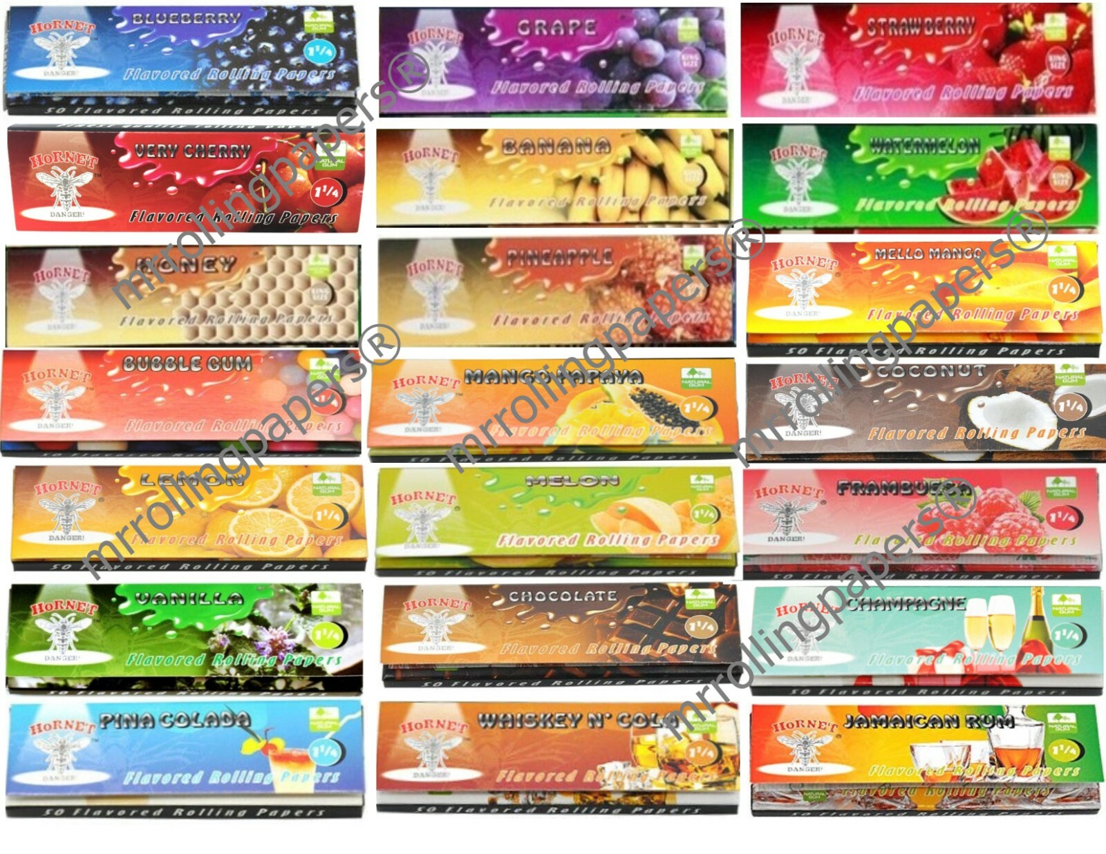 3x Hornet Flavored Rolling Papers 1 1/4 Pick Your Favorites USA Shipped
