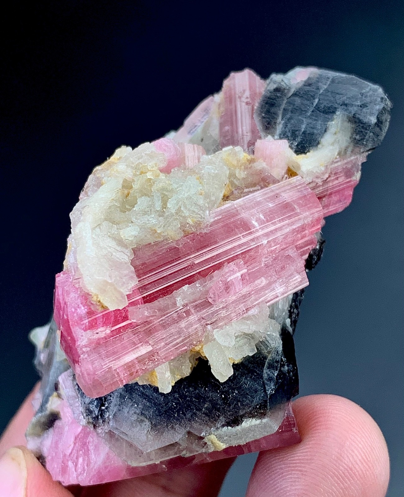 Bi Colour Tourmaline Crystal With Quartz From Afghanistan 313 Carat