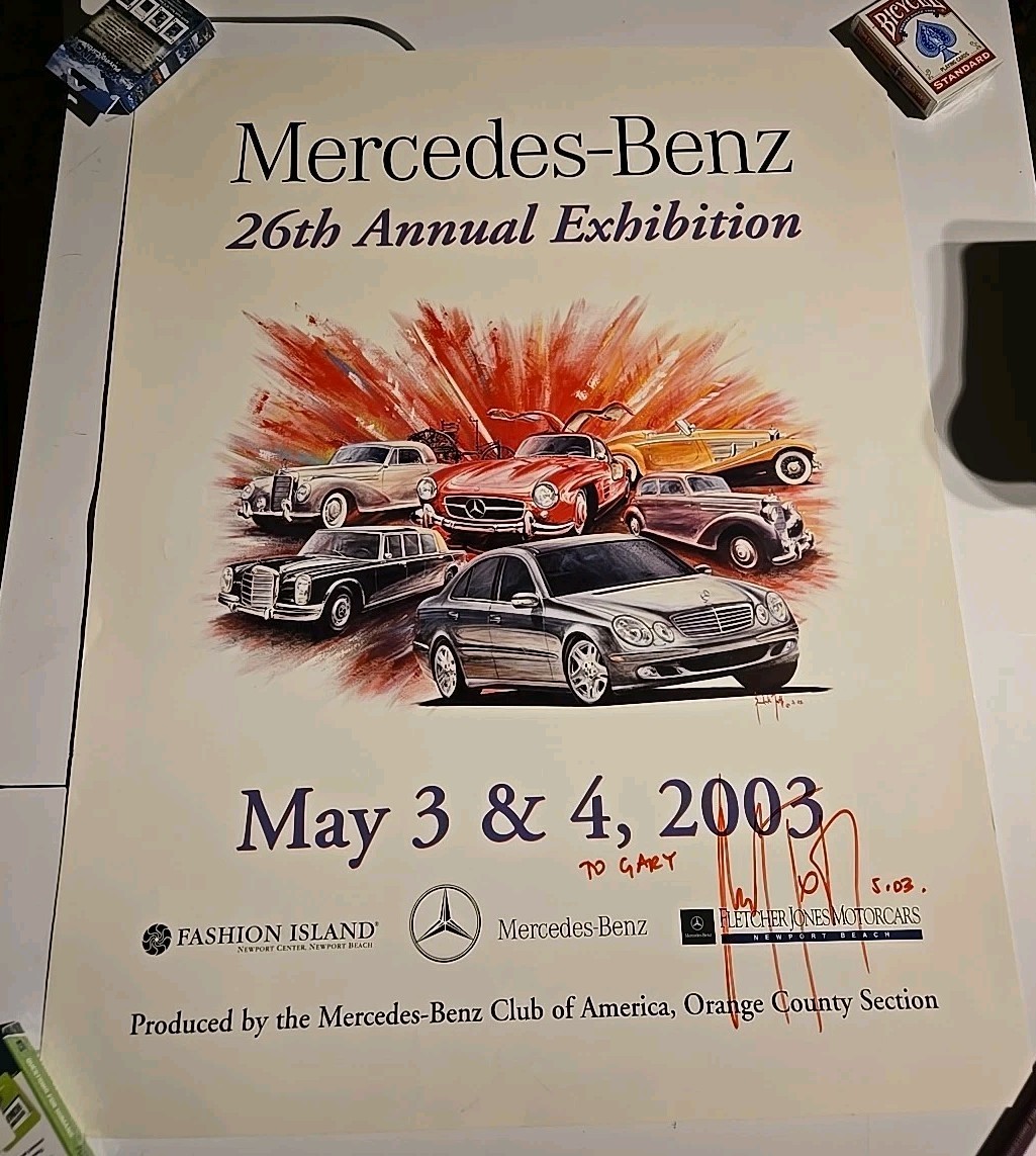 2003 26th Annual Mercedes-Benz Exhibition Fashion Island 28x22 Poster Signed