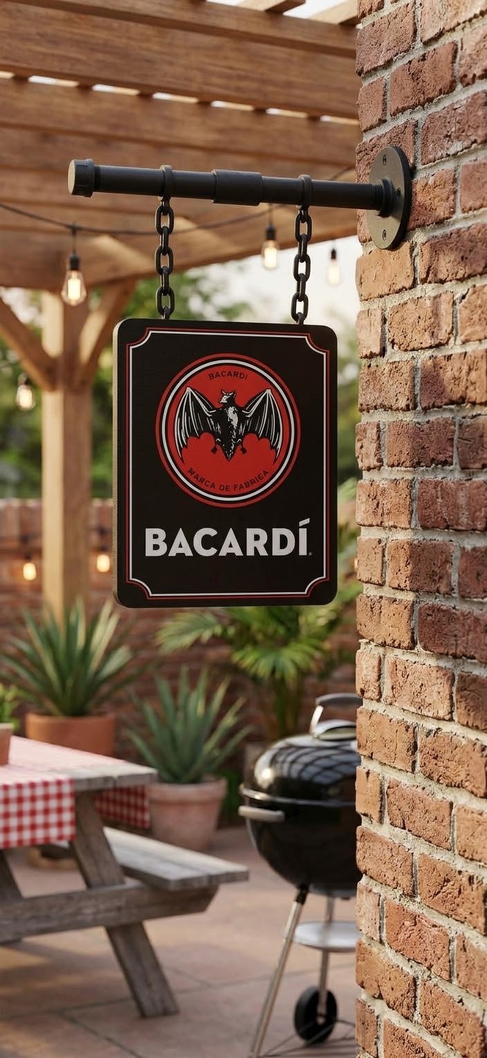 Vintage-Style Bacardí Decorative Hanging Sign / Bar and BBQ Area Vintage-Style Bacardí Decorative Hanging Sign / Bar and BBQ Area