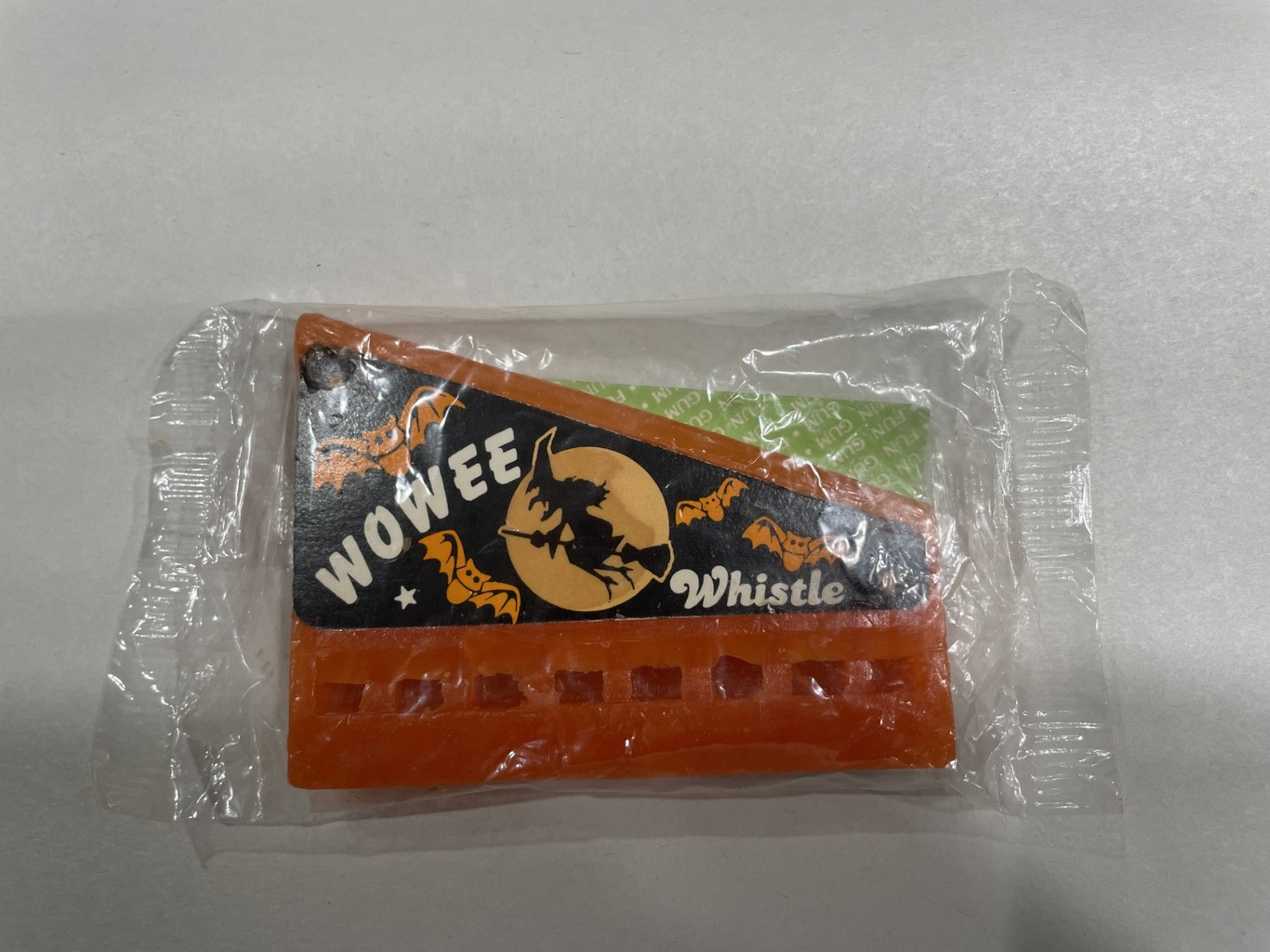 Vintage Wowee Halloween Chewing Gum Wax Whistle with Witch Sealed NOS