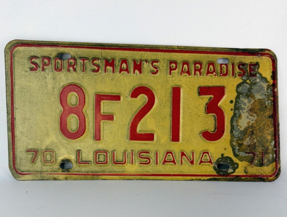 1970-1971 Louisiana “Sportsman’s Paradise” License Plate – Vintage Auto Tag