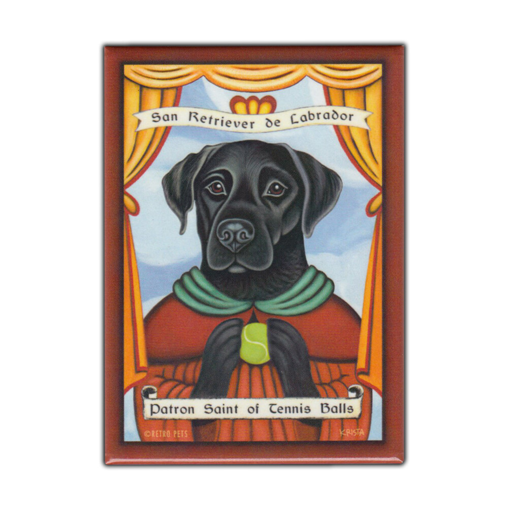 Retro Pets Magnet, Patron Saint, Black Lab Dog (Labrador Retriever), 2.5\ Retro Pets Magnet, Patron Saint, Black Lab Dog (Labrador Retriever), 2.5\