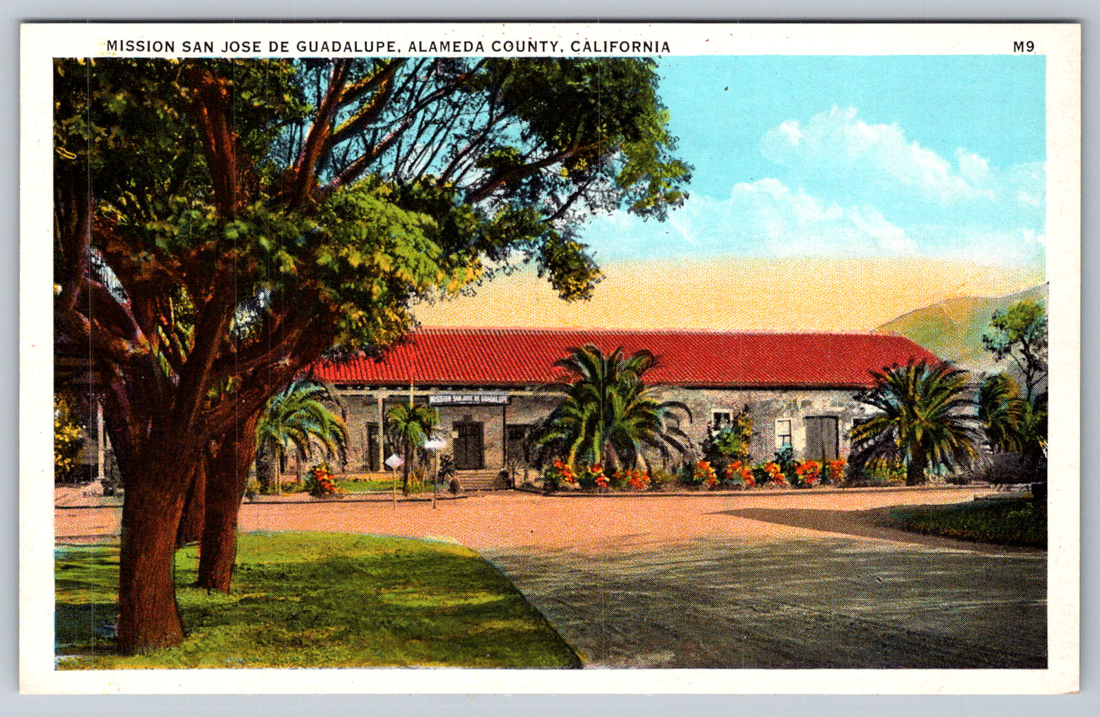 c1940s Mission San Jose de Guadalupe Alameda CA Postcard