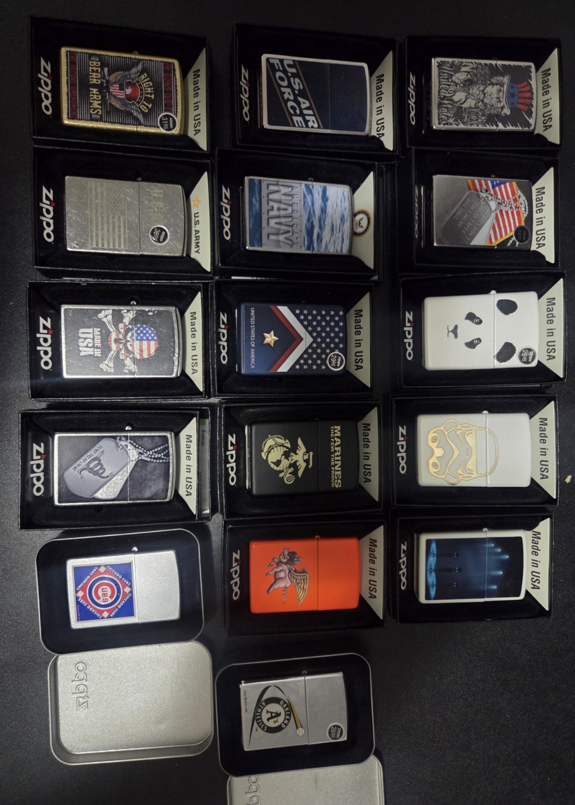 GENUINE ZIPPO LOT OF 16 NEW IN BOX WINDPROOF LIGHTER SEALED UNFIRED IN BOX