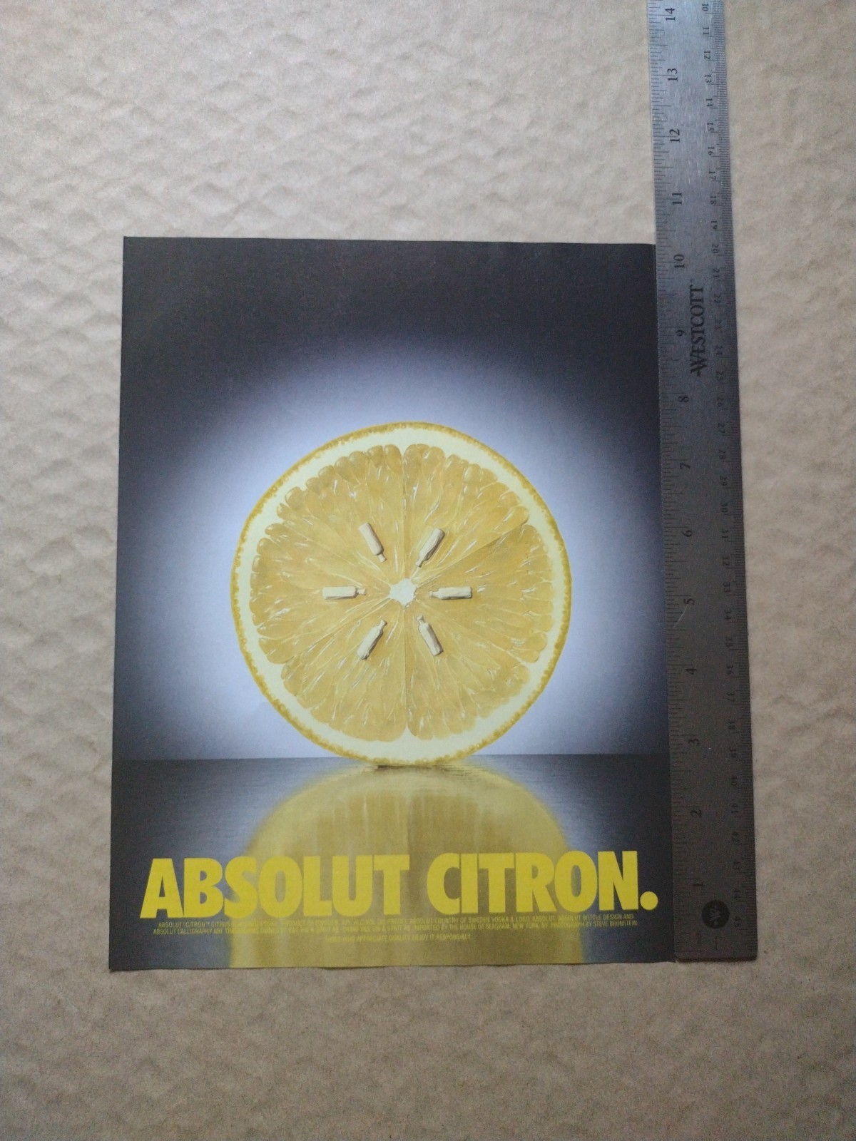 1997- Absolut Citron Vodka-Great To Frame-Print Ad- Vintage 