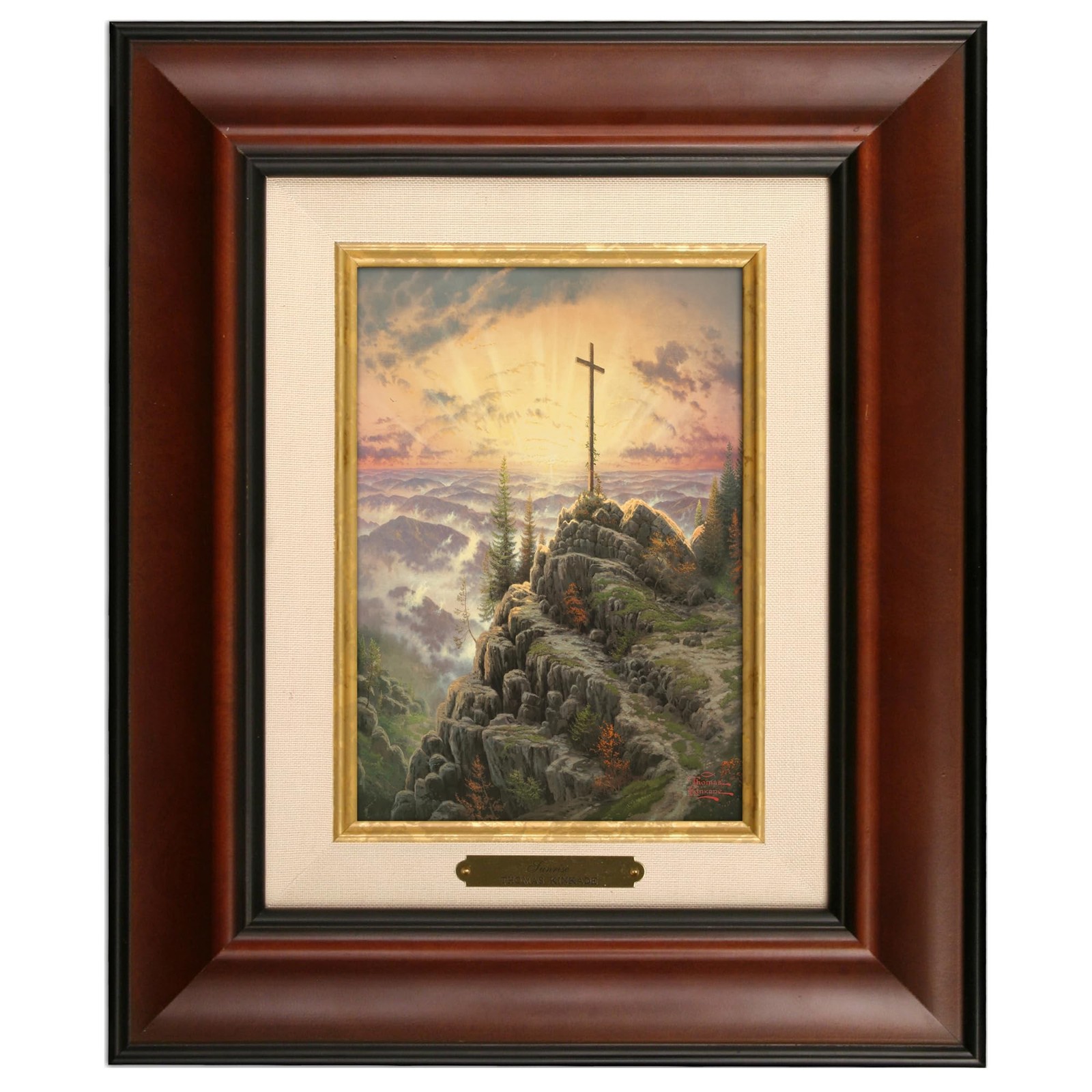 Thomas Kinkade Sunrise Brushwork Gallery Wrapped Canvas Art | Framed Room Wal...