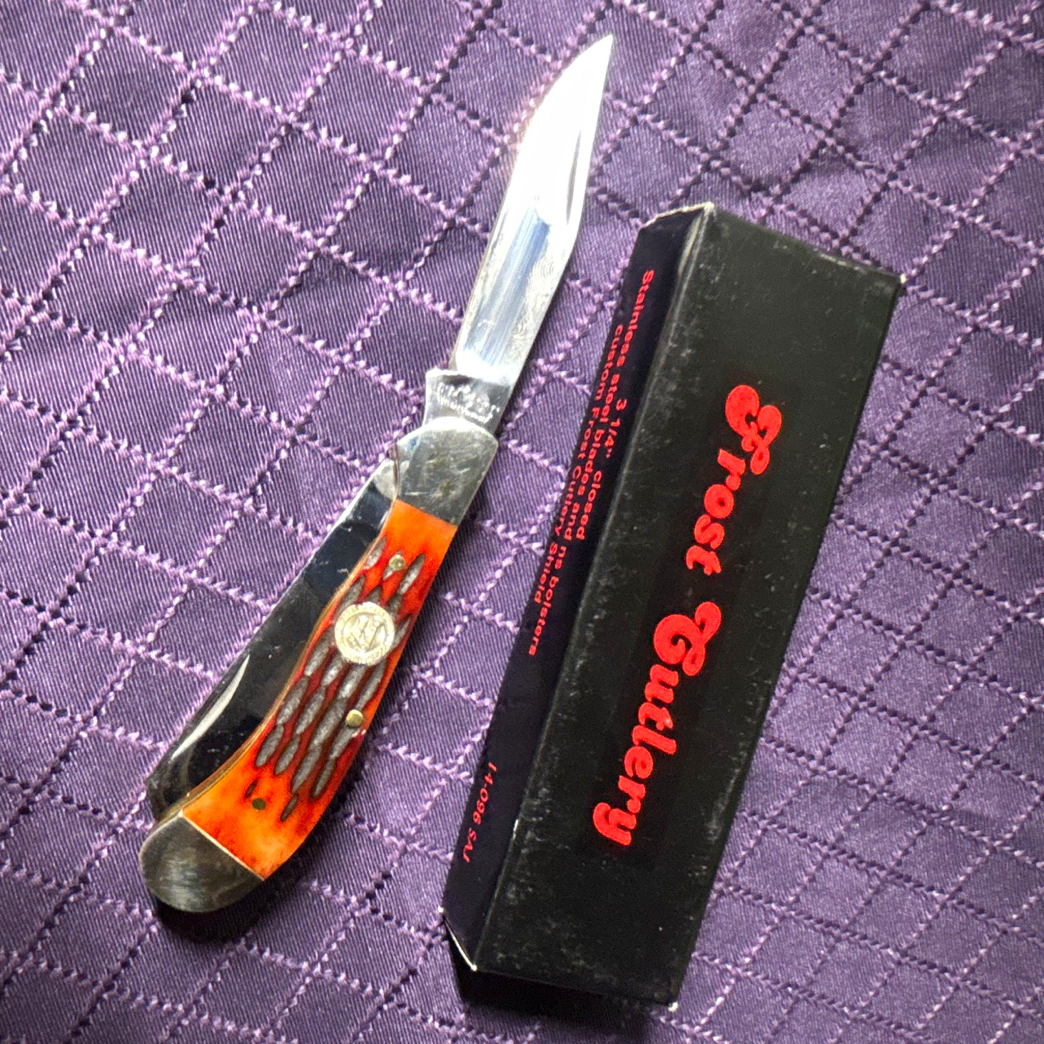 Frost Cutlery 14-096 SAJ 2-Blade Slipjoint Pocketknife SS Wood Handle w/ Box