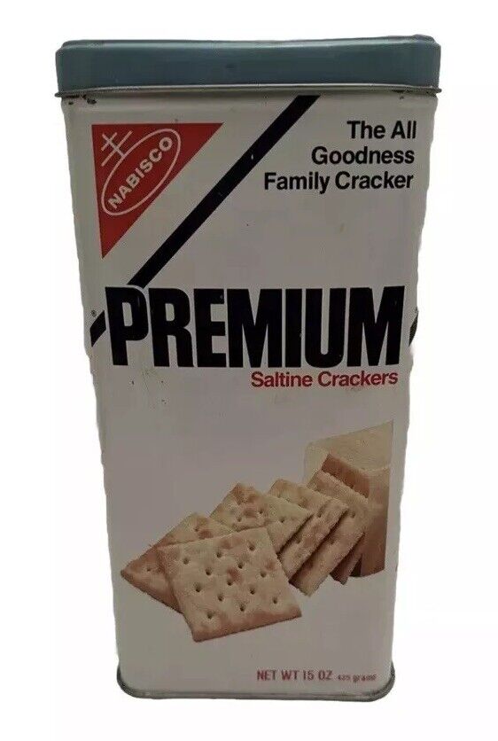 Vintage 1978 Nabisco Premium Saltine Crackers Tin with Lid