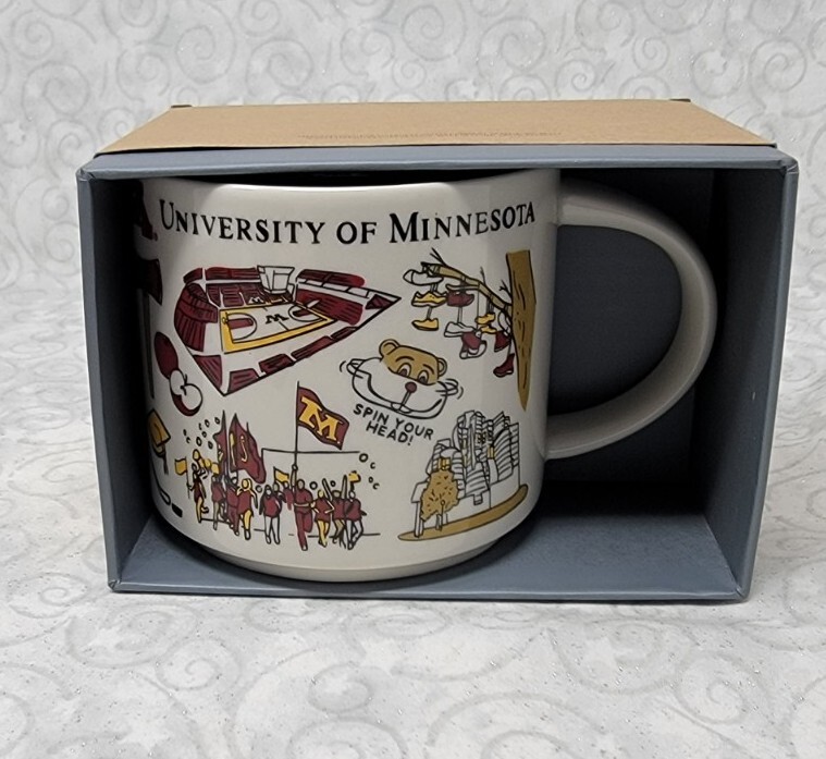 University of Minnesota Ceramic Mug NIB Starbucks Campus Collection Series 14oz