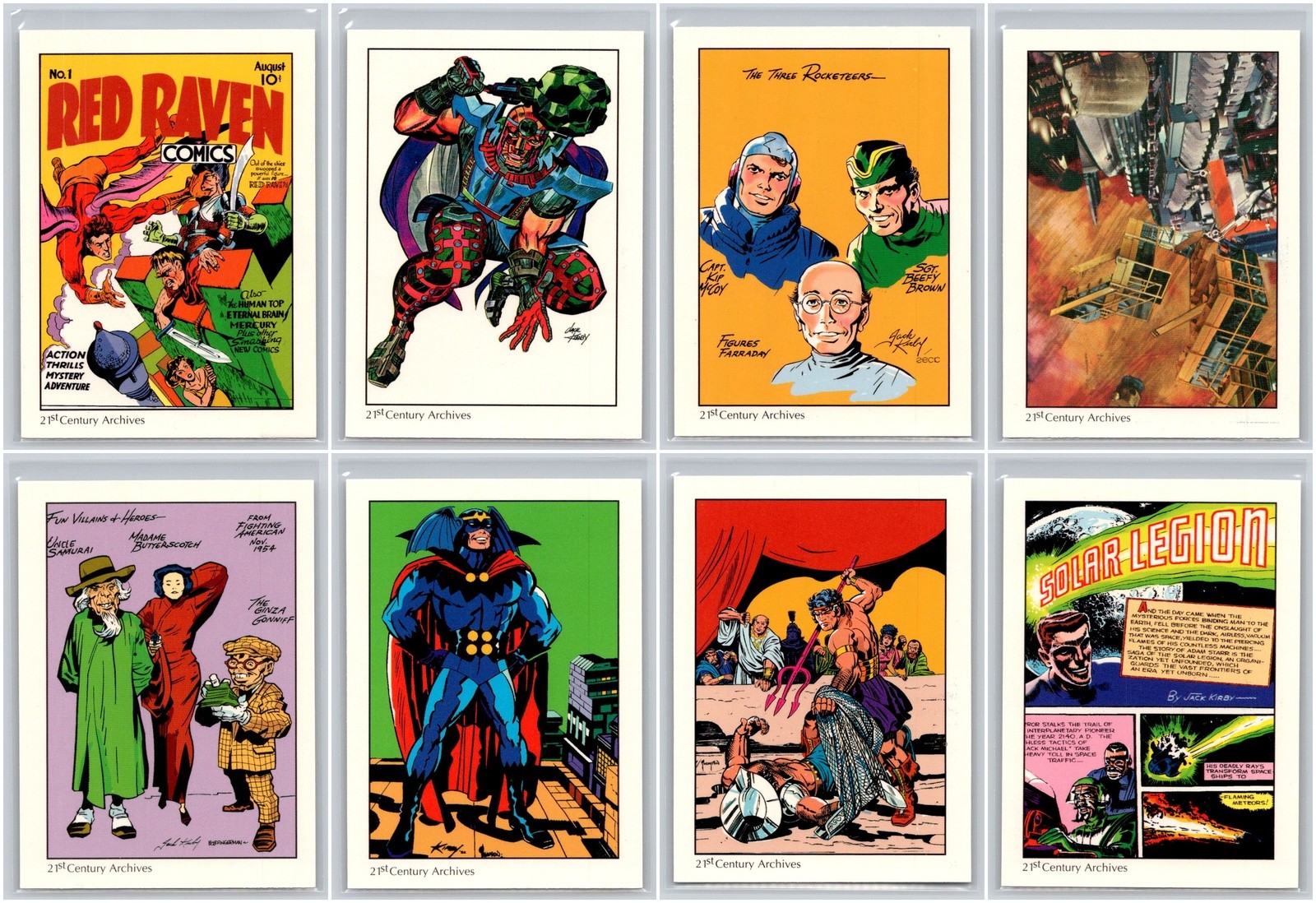1994 Jack Kirby 21st Century Archives Simon & Kirby Lot of 8 Trading Cards