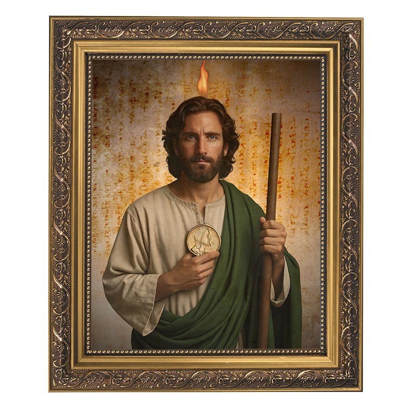 Framed Print - Saint Jude - Under Glass With Gold Finish Frame, 12.5\