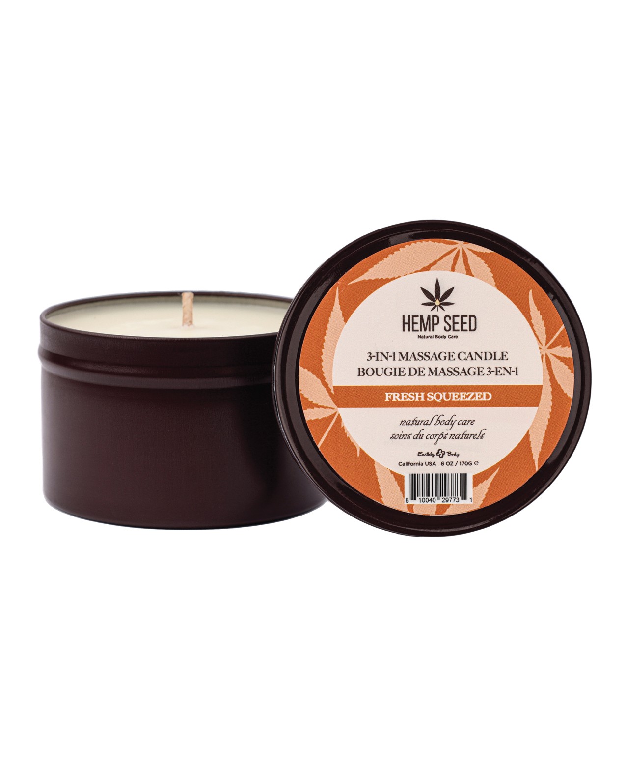 Earthly Body Summer 2025 3 in 1Massage Candle - 6 oz Fresh Squeezed