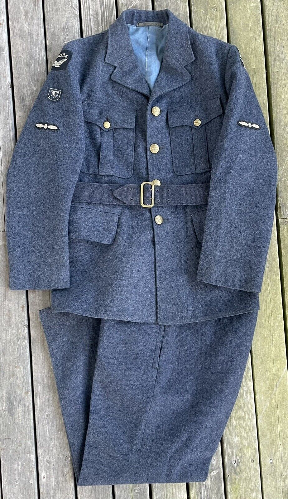 WWII WW2 Canada RCAF Royal Canadian Air Force Uniform Battledress & Pants & Belt