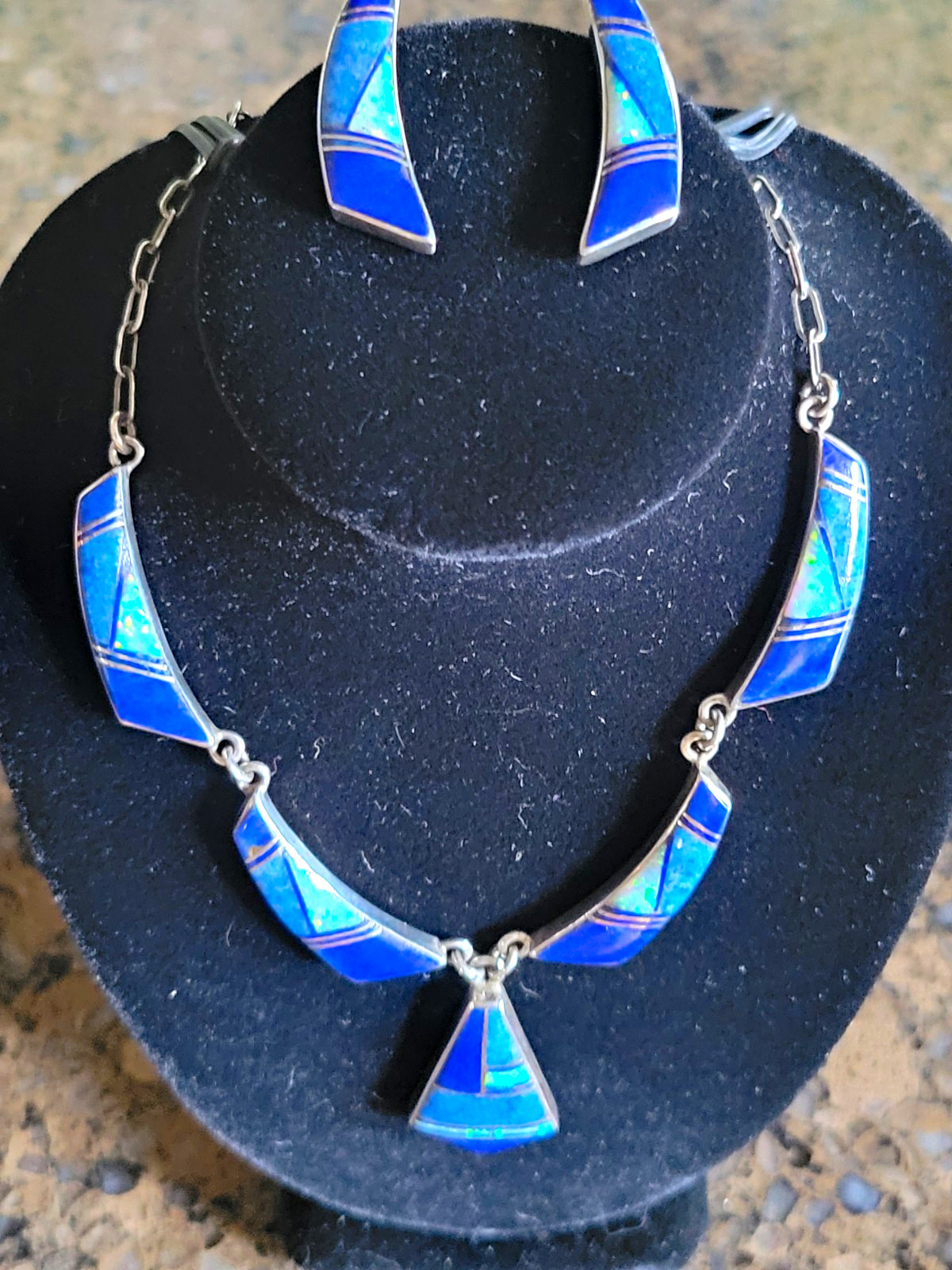 J. Charlie Handmade Navajo Sterling Silver Necklace & Earrings Set Fabulous